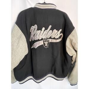 Vintage 1990's Raiders Football Varsity Jacket XL Logo 7 Team NFL Jacket VTG